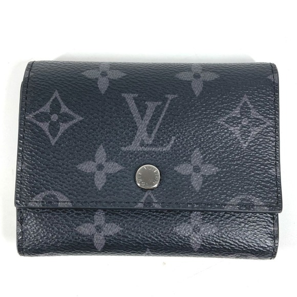 LOUIS VUITTON M12598 Monogram Eclipse Victor Wallet Compact Trifold Canvas ...